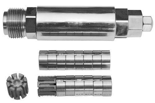 Figure #4: SMN Mixing Nozzle (top).  Eight (8) SMN Mixing Elements (middle) and SMF Filter with 6 SMN Mixing Elements (bottom)